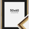 Ramme Abisko Guld 50x60 cm - Passepartout Sort 16x20 inches (40,64x50,8 cm)