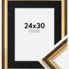 Ramme Abisko Guld 24x30 cm - Passepartout Sort 18x24 cm