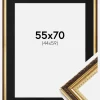 Ramme Abisko Guld 55x70 cm - Passepartout Sort 45x60 cm