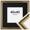 Ramme Abisko Guld 40x40 cm - Passepartout Sort 25x25 cm