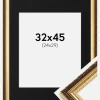 Ramme Abisko Guld 32x45 cm - Passepartout Sort 25x30 cm