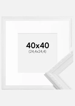 Ramme Abisko Hvid 40x40 cm - Passepartout Hvid 10x10 inches