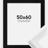 Ramme Abisko Hvid 50x60 cm - Passepartout Sort 16x20 inches