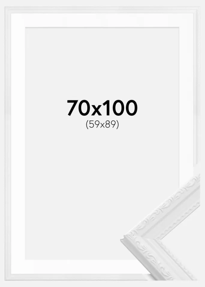 Ramme Abisko Hvid 70x100 cm - Passepartout Hvid 60x90 cm