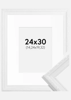 Ramme Abisko Hvid 24x30 cm - Passepartout Hvid 6x8 inches