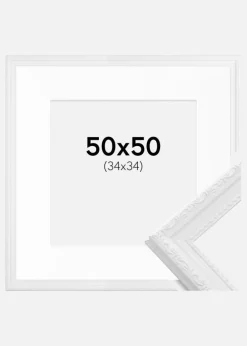 Ramme Abisko Hvid 50x50 cm - Passepartout Hvid 35x35 cm