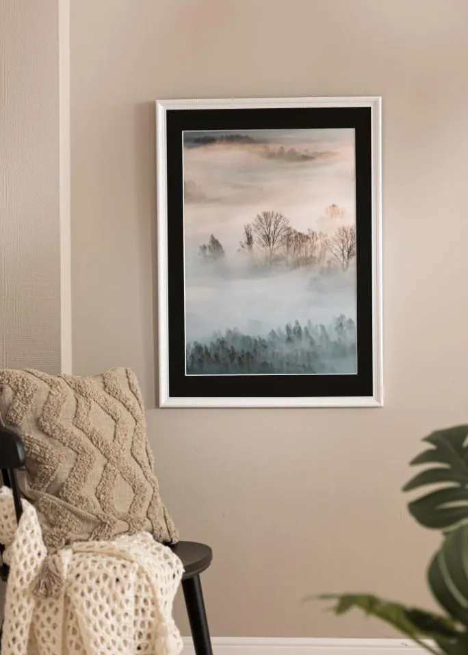 Ramme Abisko Hvid 35x50 cm - Passepartout Sort 11x17 inches