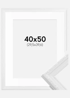 Ramme Abisko Hvid 40x50 cm - Passepartout Hvid 12x16 inches