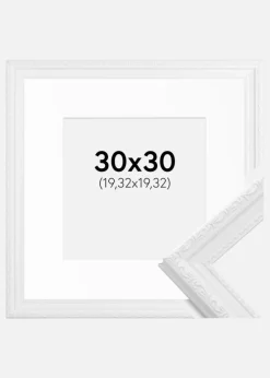 Ramme Abisko Hvid 30x30 cm - Passepartout Hvid 8x8 inches