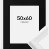 Ramme Abisko Hvid 50x60 cm - Passepartout Sort 35x45 cm
