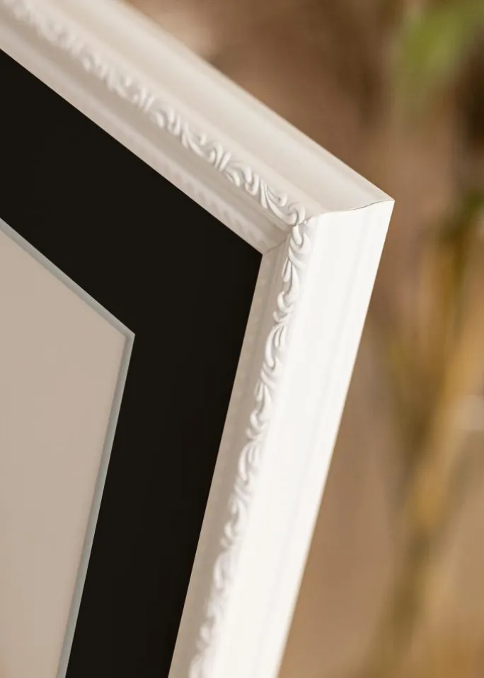 Ramme Abisko Hvid 30x40 cm - Passepartout Sort 8x12 inches