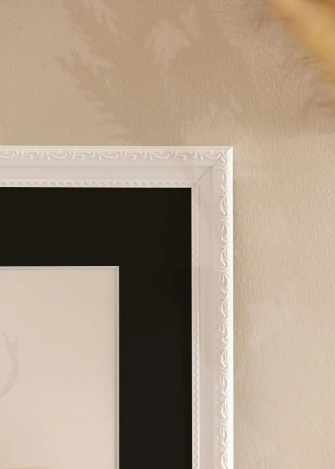 Ramme Abisko Hvid 40x60 cm - Passepartout Sort 32,9x48,3 cm (A3+)