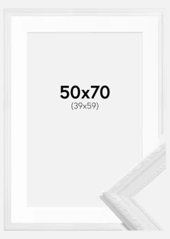 Ramme Abisko Hvid 50x70 cm - Passepartout Hvid 40x60 cm