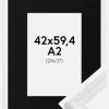 Ramme Abisko Hvid 42x59,4 cm (A2) - Passepartout Sort 25x38 cm