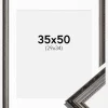 Ramme Abisko Sølv 35x50 cm - Passepartout Hvid 30x35 cm