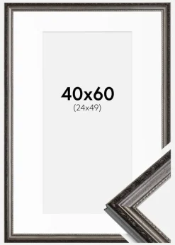 Ramme Abisko Sølv 40x60 cm - Passepartout Hvid 25x50 cm