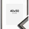 Ramme Abisko Sølv 40x50 cm - Passepartout Hvid 28x35 cm