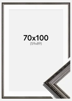 Ramme Abisko Sølv 70x100 cm - Passepartout Hvid 60x90 cm