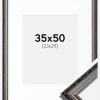 Ramme Abisko Sølv 35x50 cm - Passepartout Hvid 24x30 cm