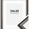 Ramme Abisko Sølv 24x30 cm - Passepartout Hvid 7x9 inches