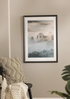 Ramme Abisko Sølv 24x30 cm - Passepartout Hvid 7x9 inches