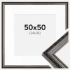 Ramme Abisko Sølv 50x50 cm - Passepartout Hvid 35x35 cm