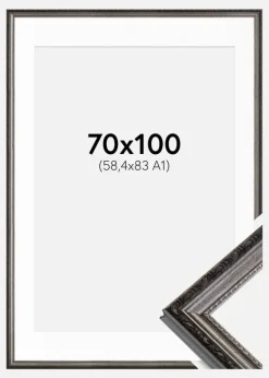 Ramme Abisko Sølv 70x100 cm - Passepartout Hvid 59,4x84 cm (A1)