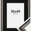 Ramme Abisko Sølv 30x40 cm - Passepartout Sort 21x30 cm