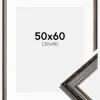 Ramme Abisko Sølv 50x60 cm - Passepartout Hvid 40x50 cm