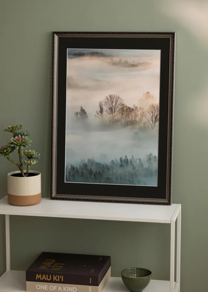 Ramme Abisko Sølv 60x80 cm - Passepartout Sort 50x70 cm