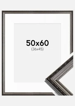 Ramme Abisko Sølv 50x60 cm - Passepartout Hvid 37x46 cm