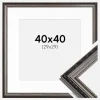 Ramme Abisko Sølv 40x40 cm - Passepartout Hvid 30x30 cm