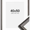 Ramme Abisko Sølv 40x50 cm - Passepartout Hvid 29,7x42 cm (A3)