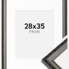 Ramme Abisko Sølv 28x35 cm - Passepartout Hvid 20x25 cm