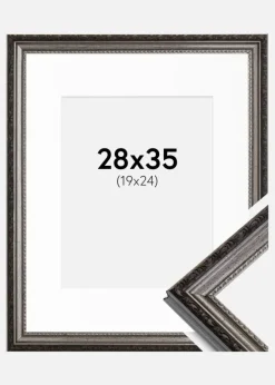 Ramme Abisko Sølv 28x35 cm - Passepartout Hvid 20x25 cm