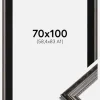 Ramme Abisko Sølv 70x100 cm - Passepartout Sort 59,4x84 cm (A1)