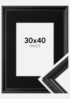 Ramme Abisko Sort 30x40 cm - Passepartout Sort 20x28 cm