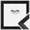 Ramme Abisko Sort 70x70 cm - Passepartout Sort 60x60 cm
