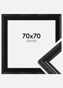 Ramme Abisko Sort 70x70 cm - Passepartout Sort 60x60 cm