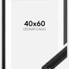 Ramme Abisko Sort 40x60 cm - Passepartout Hvid 32,9x48,3 cm (A3+)