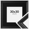 Ramme Abisko Sort 30x30 cm - Passepartout Sort 20x20 cm