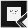 Ramme Abisko Sort 40x40 cm - Passepartout Sort 25x25 cm