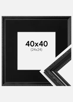 Ramme Abisko Sort 40x40 cm - Passepartout Sort 25x25 cm