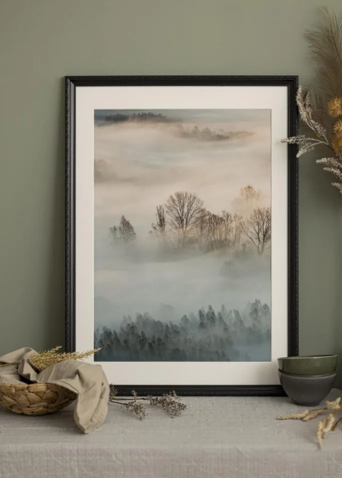 Ramme Abisko Sort 70x100 cm - Passepartout Hvid 24x36 inches