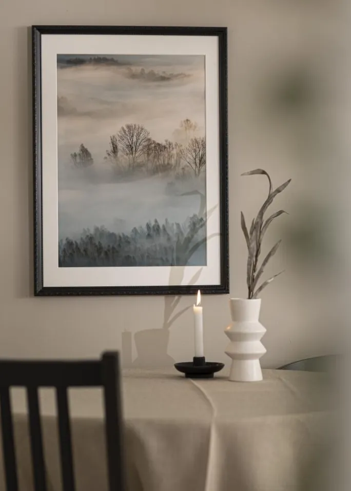 Ramme Abisko Sort 30x30 cm - Passepartout Hvid 8x8 inches