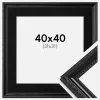 Ramme Abisko Sort 40x40 cm - Passepartout Sort 32x32 cm