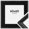Ramme Abisko Sort 60x60 cm - Passepartout Sort 45x45 cm