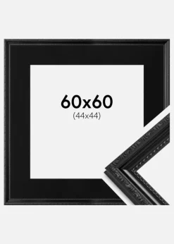 Ramme Abisko Sort 60x60 cm - Passepartout Sort 45x45 cm