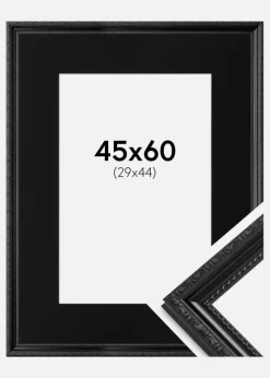Ramme Abisko Sort 45x60 cm - Passepartout Sort 30x45 cm