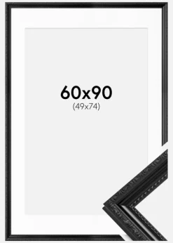 Ramme Abisko Sort 60x90 cm - Passepartout Hvid 50x75 cm